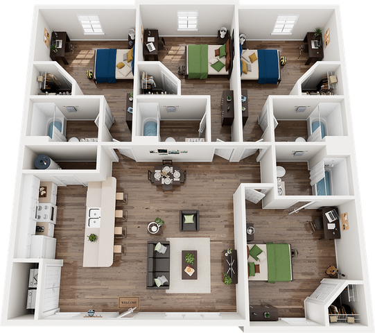The Province Greensboro 4x4 Cottage Floor Plan