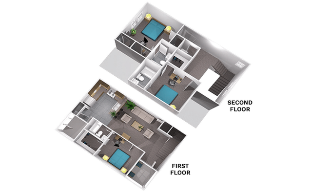 The Collective at Lubbock - Two-Story Floorplan