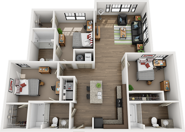 Riverfront Village 3x3 Capstone Floor Plan Image