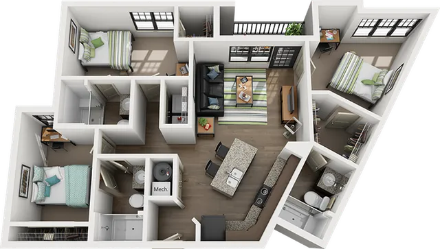 Riverfront Village 3x3 Champion Floor Plan Image