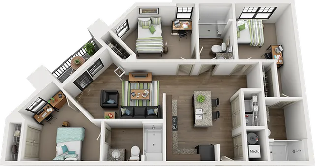 Riverfront Village 3x3 Chimes Floor Plan Image