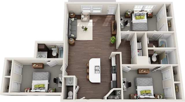 The Avenue at Norman 3 Bedroom Flat Floor Plan