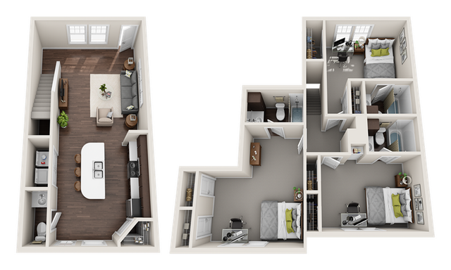 The Avenue at Norman 3 Bedroom Townhome Floor Plan