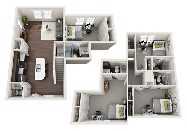 The Avenue at Norman 4 Bedroom Townhome Floor Plan