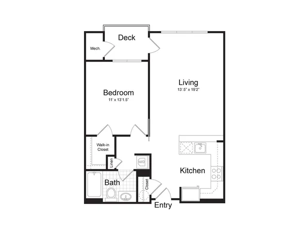 1-Bedroom 1-Bathroom | 752 sqft