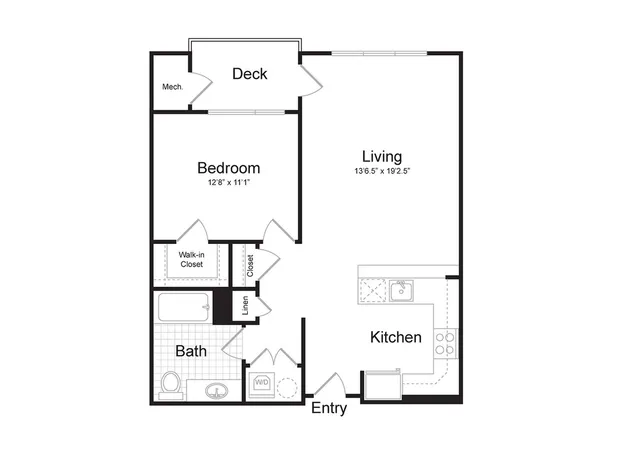 1-Bedroom 1-Bathroom | 807 sqft