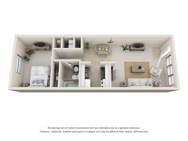 1 BEDROOM, 1 BATH