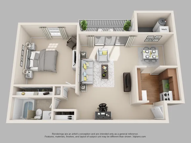 1 Bedroom - Columbia B
