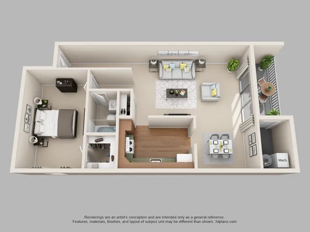 1 Bedroom - Columbia C