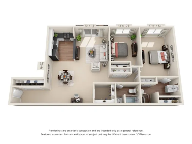 2 Bedroom - 1352 SF