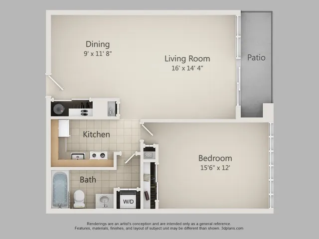 1 Bed 1 Bath