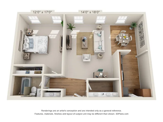 1 BEDROOM, 1 BATH