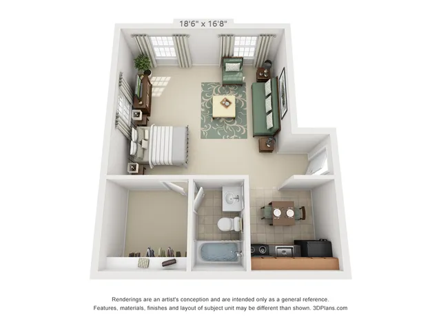 LARGE STUDIO - 450 SF