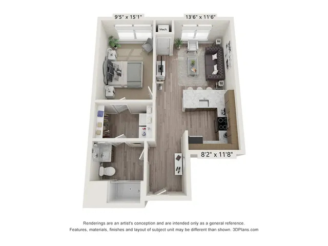 Crossings at Ambler Station One Bedroom - 669 square feet