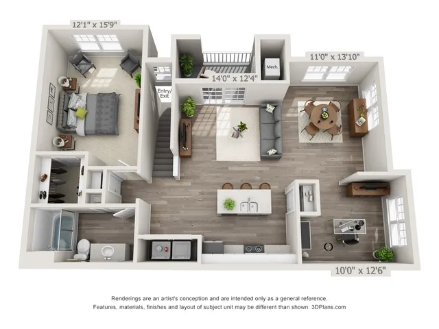 one bed one bath den The Glades at Hamilton Greene