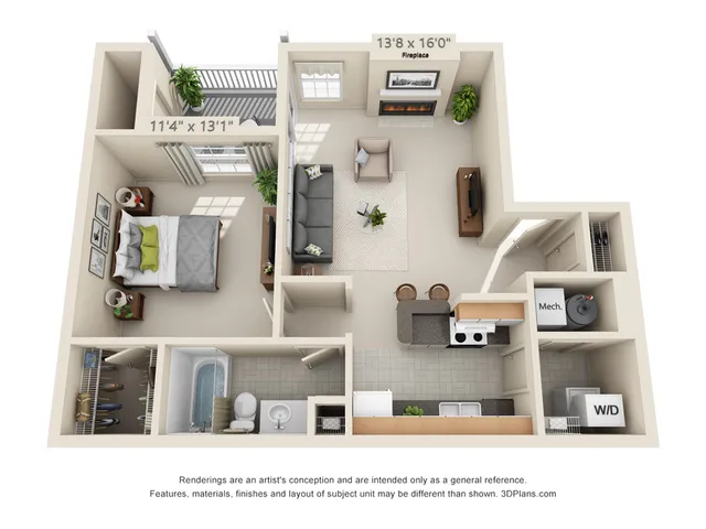 Mystic one bedroom at Village at Wethersfield
