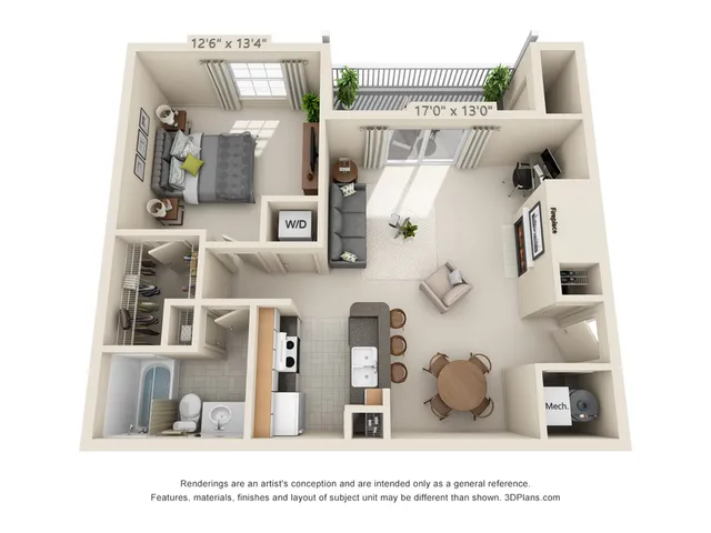 Windham one bedroom at The Village at Wethersfield