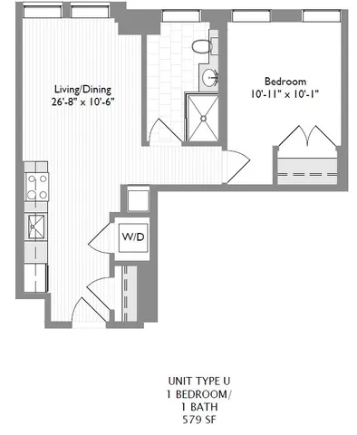 1-Bedroom 1-Bathroom | 579 sqft
