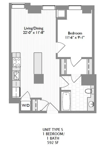 1-Bedroom 1-Bathroom | 590 sqft