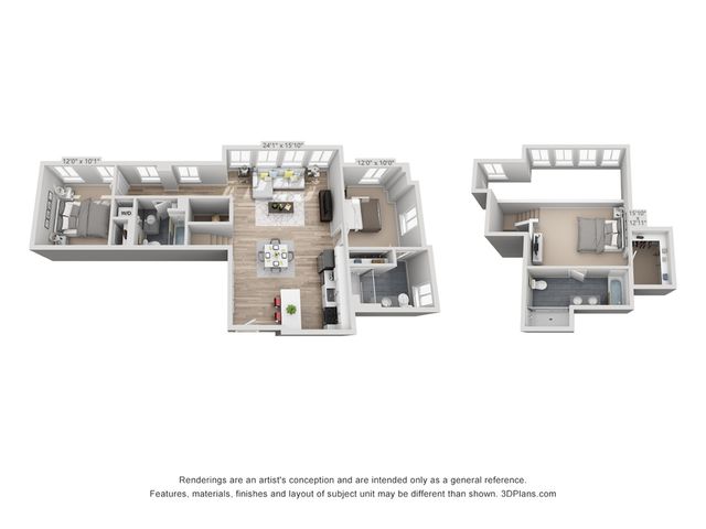 3-Bedroom 3-Bathroom w/ Loft 1,413 sqft
