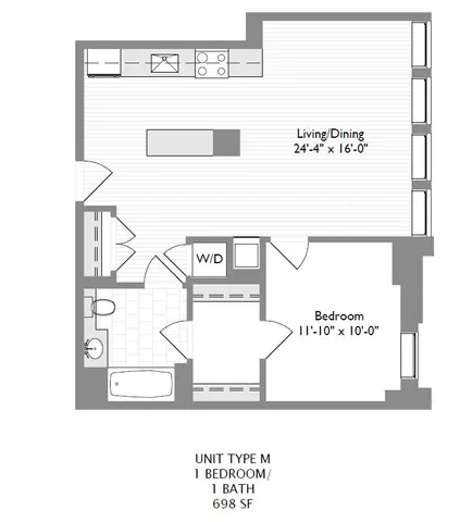 1-Bedroom 1-Bathroom | 698 sqft
