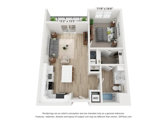 1-Bedroom 1-Bathroom | 821 sqft
