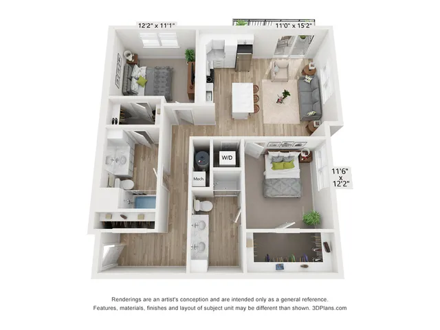 2-Bedroom 2-Bathroom | 1,188 sqft