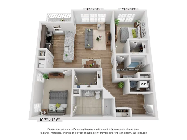 2-Bed, 2-Bath | 1144 sqft