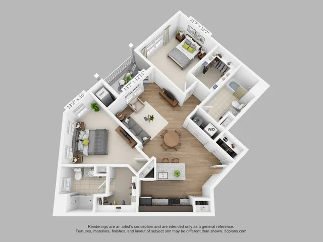 2-Bed, 2-Bath | 1106 sf