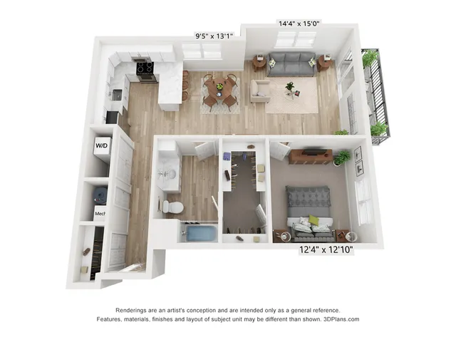 1-Bedroom - 939 sqft