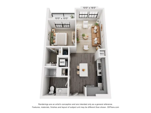 1-Bedroom 1-Bathroom | 677 sqft