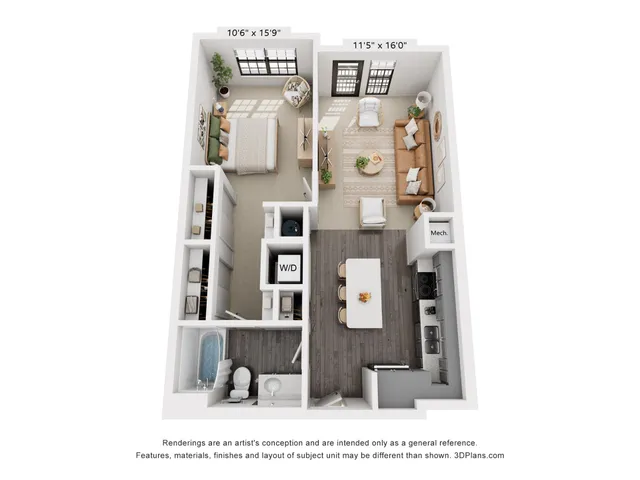 1-Bedroom 1-Bathroom | 741 sqft