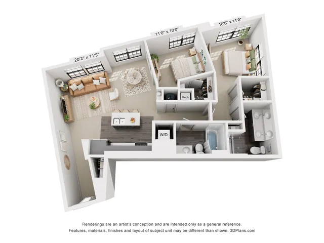 2-Bedroom 2-Bathroom | 1,084 sqft