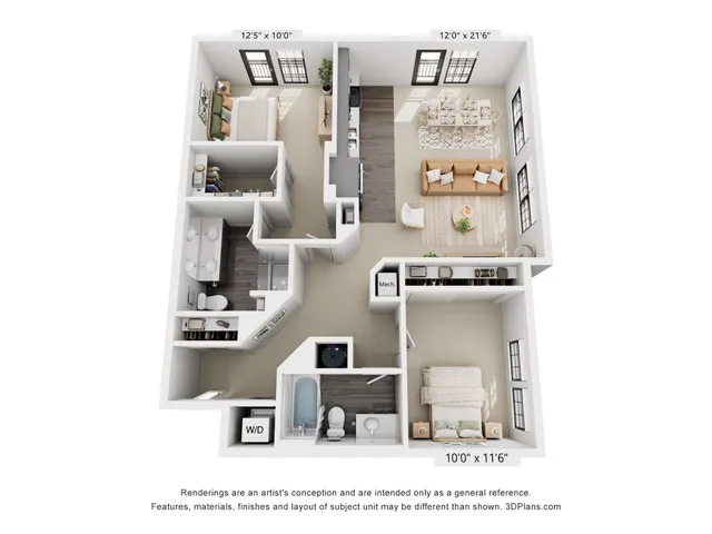 2-Bedroom 2-Bathroom | 1,114 sqft