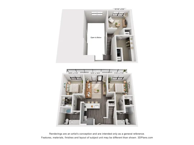 2-Bedroom 2-Bath w/ Loft | 1,350 sqft