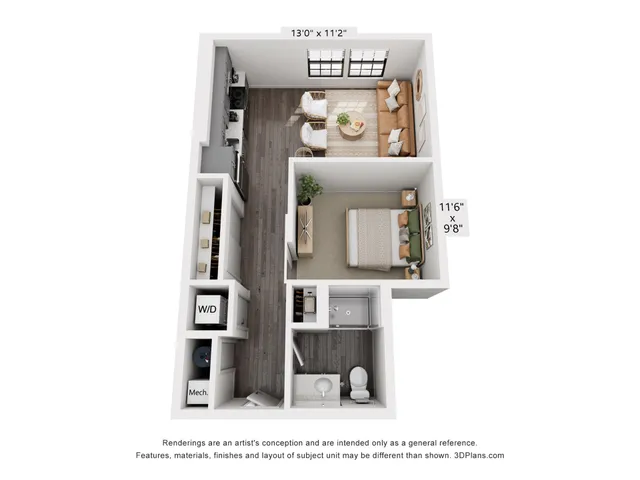 Studio | 591 sqft