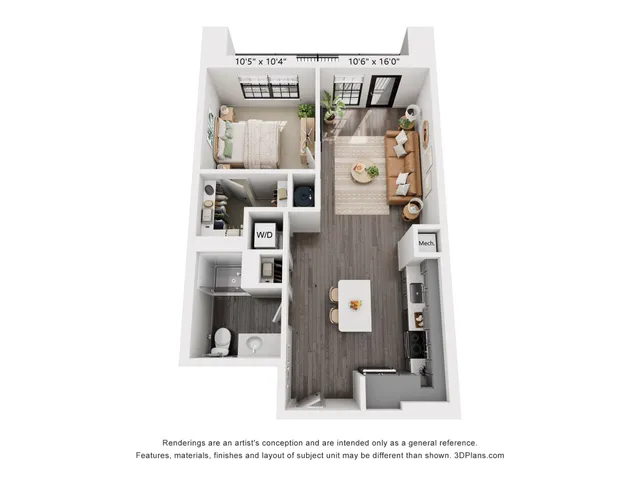 1-Bedroom 1-Bathroom | 665 sqft