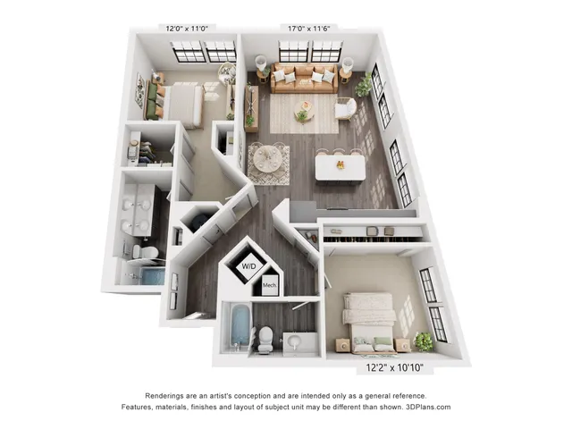 2-Bedroom 2-Bathroom | 1,146 sqft