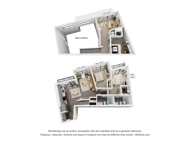 2-Bedroom 2-Bath w/ Loft | 1,348 sqft