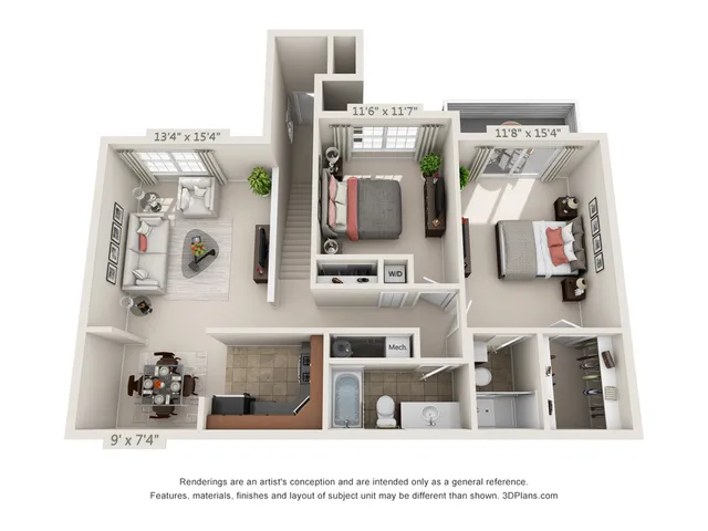 MAGNOLIA II - 3 BED, 2.5 BATH - 1,325 SF