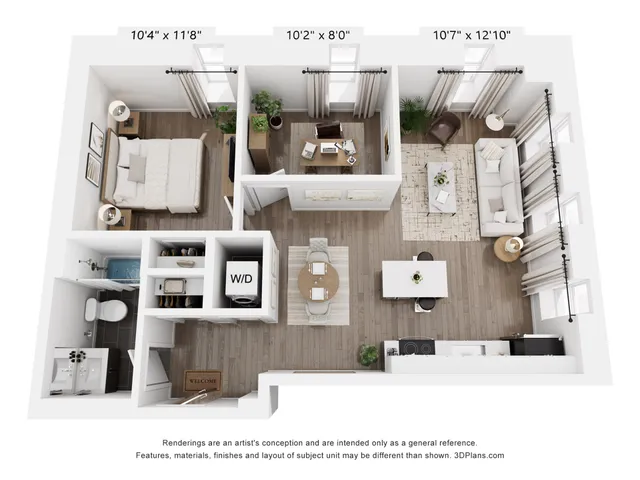 1 bedroom + den