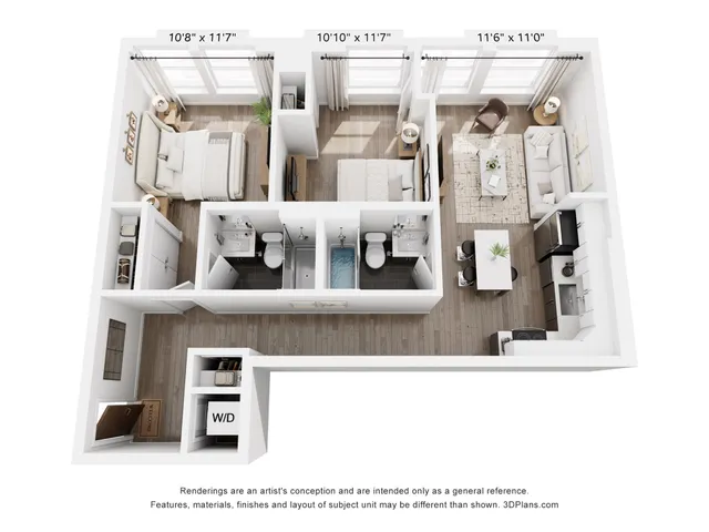 2 bed 2 bath