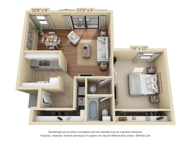 1 Bed, 1 Bath
