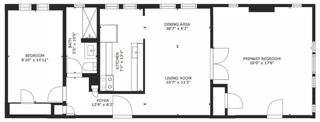 2 Bd Floorplan