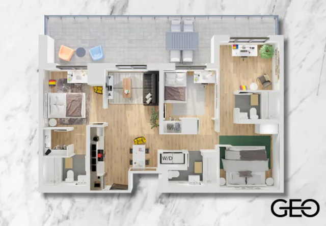 The GEO Kingston - 3 Bedroom Apartment For Rent