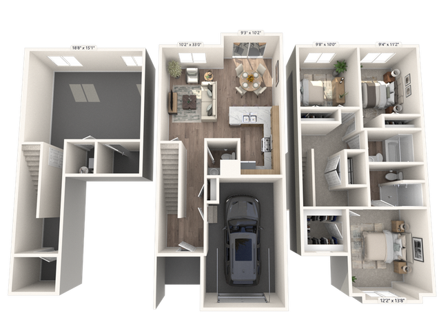 3x2.5 Floorplan