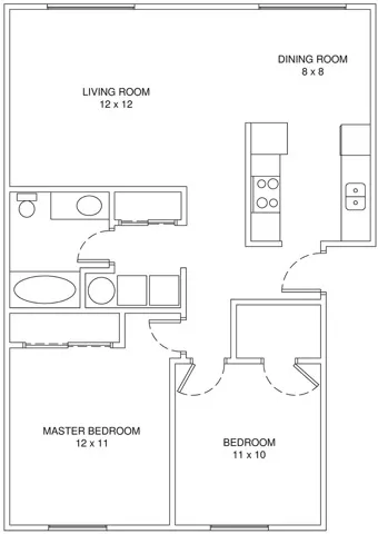 Floor plan 2x1 2bed 2 bath 2bd 2br