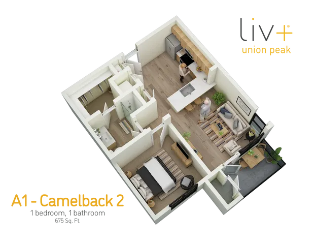 Camelback 1 Bedroom Floor plan 2
