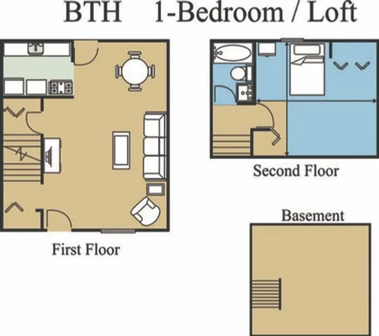 1 Bed Loft Floor Plan
