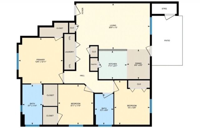 3BR/2BA